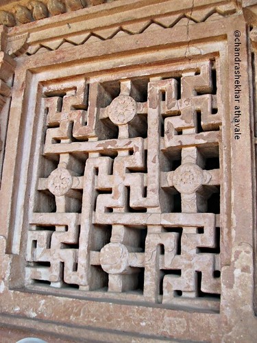 Window lattice Durg temple