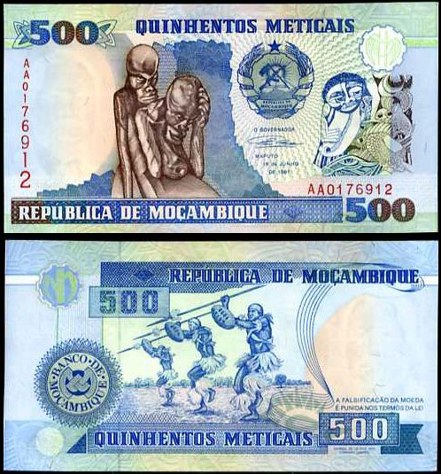 500 Meticias Mozambik 1991, P134