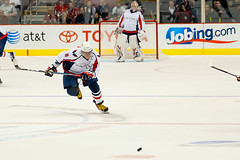 Ovechkin Races for Puck