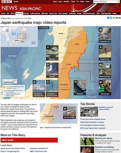 BBC News - Japan earthquake map: video reports
