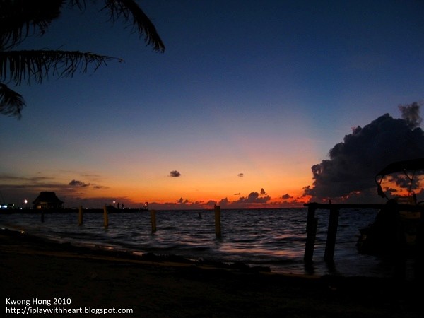 Sunrise at San Pedro, morning Caribbean
