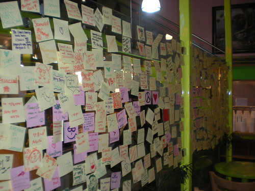 Post-it Wall at Verry Berry
