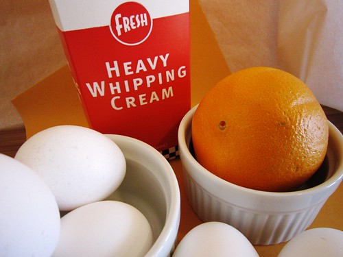 Eggs, cream and orange