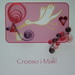 Quilled baby girl card with Welsh greeting