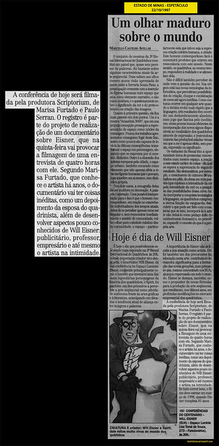 "Um olhar maduro sobre o mundo" - Estado de Minas - 22/10/1997