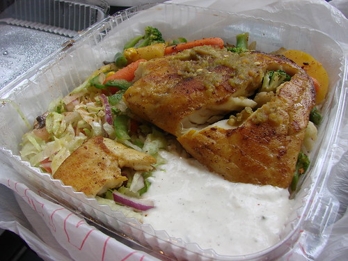 Fish over rice from Kwik meal