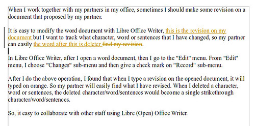 revised and deleted libre office writer