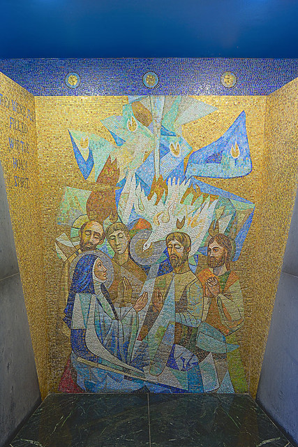 Shrine of Our Lady of the Snows, in Belleville, Illinois, USA - mosaic of Pentecost