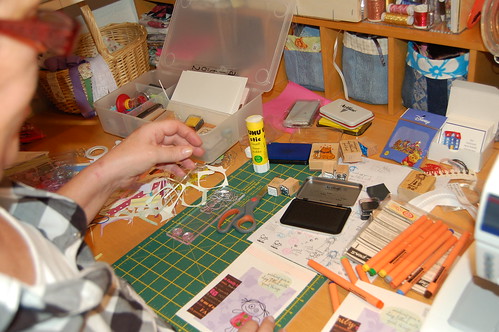 Postcard making: playing with materials