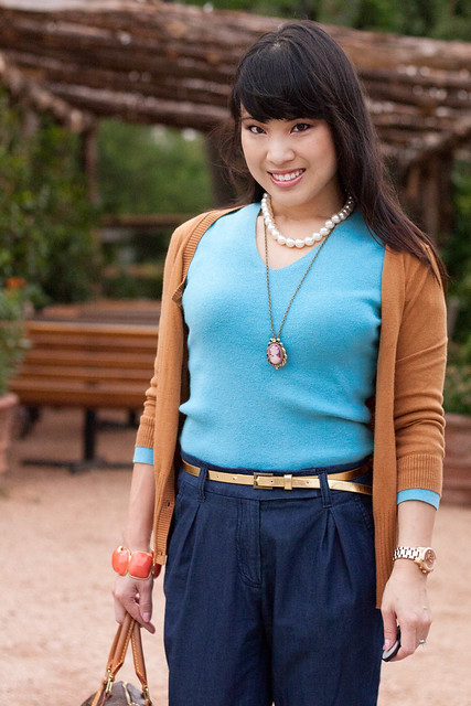 gap ribbed waist cardigan winter ochre express turquoise v-neck forever 21 pleated pants aldo whitsey charlotte russe gold skinny belt cameo necklace pearl necklace coral bracelet