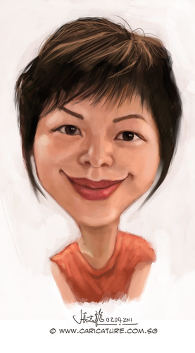 digital caricature sketch of Liu Chia Hui - final