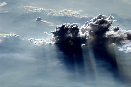 Gewitterwolken, aus der ISS fotografiert