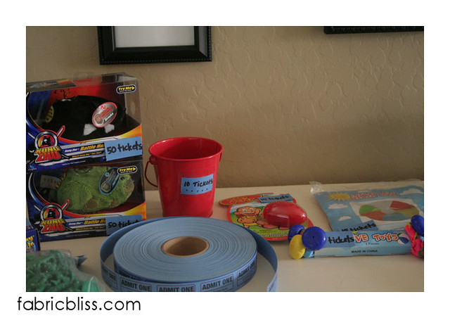 chore store bucket and toys