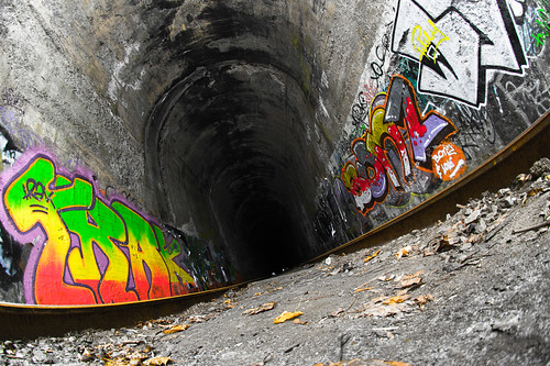 A Train Tunnel and a Broken Shutter