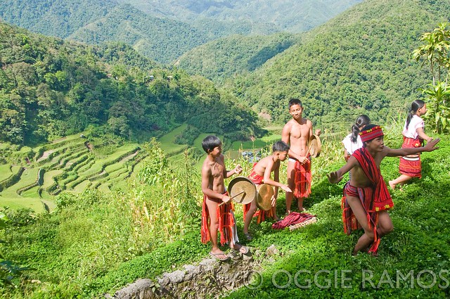 Bangaan - Cultural Dancers with the Terraces as Backdrop
