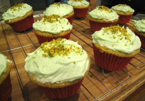 Pistachio Cupcakes with Lime Frosting