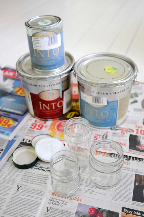 Painting glass jars