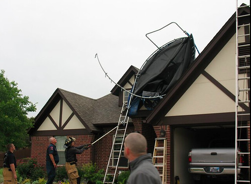 That is a trampoline on that roof