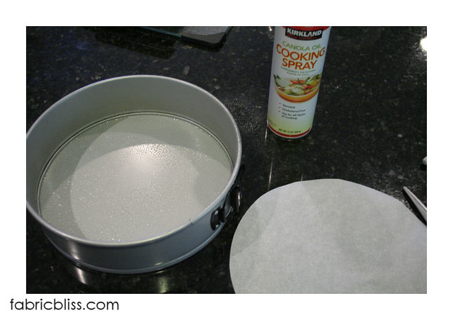 flourless chocolate cake - spray the pan