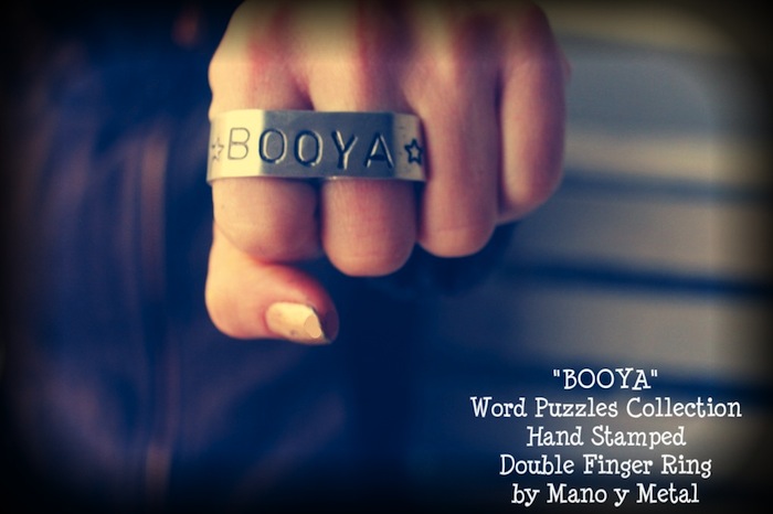 BOOYA Hand Stamped Double Finger Ring by Manoy Metal