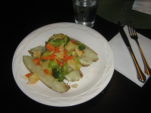 Baked potatoes and vegetables