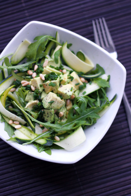 Courgettes, Avocado and Rocket