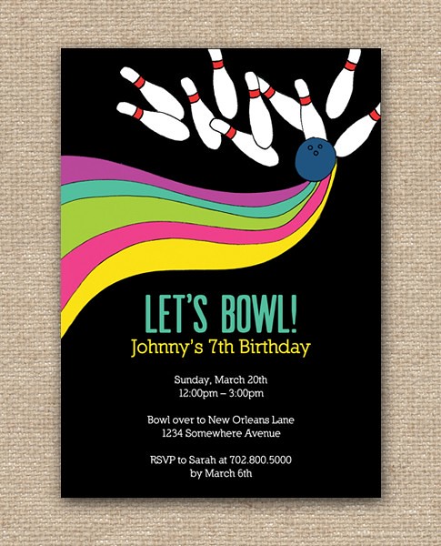  Bowling Party Invitation Design - DIY Printables, Bowling invitations, bowling party invitations, bowling alley, bowling pins, bowling shoes, birthday bowling party invitations, Announcements, Birthday Celebration, Birthday Cards