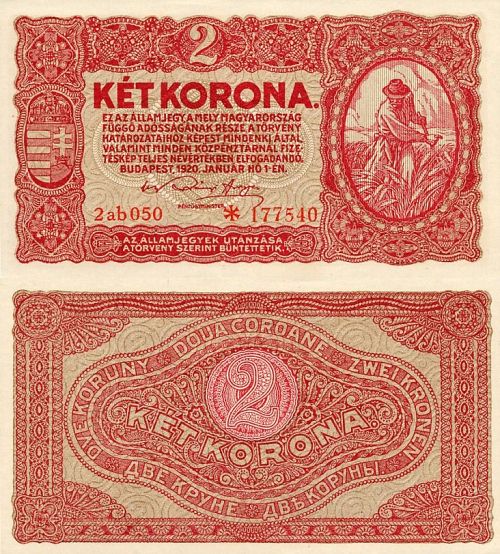 2 Korona Maďarsko 1920, P58