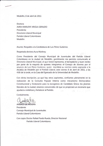 El CMJ apoya a Luis Pérez by Luis Pérez Gutiérrez