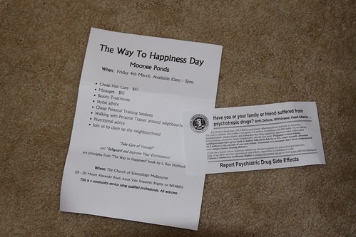 Collection of flyers from the Church of Scientology