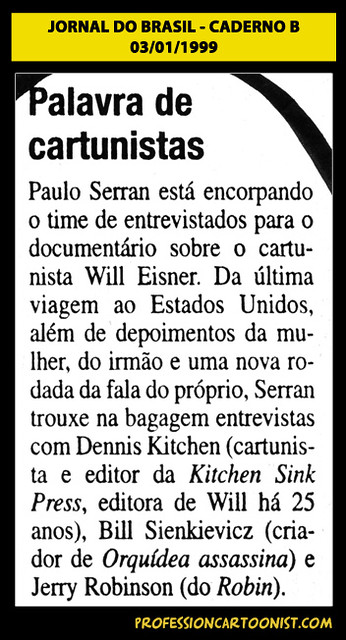 "Palavra de cartunistas" - Jornal do Brasil - 03/01/1999