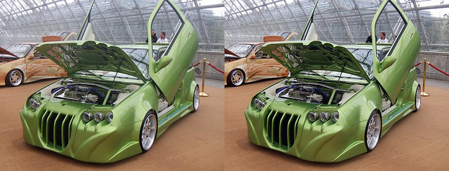 Crosseye 3D Stereoscopic - AMI Style 2011, Suzuki Swift GTI Turbo Tuning by 3D - red/cyan