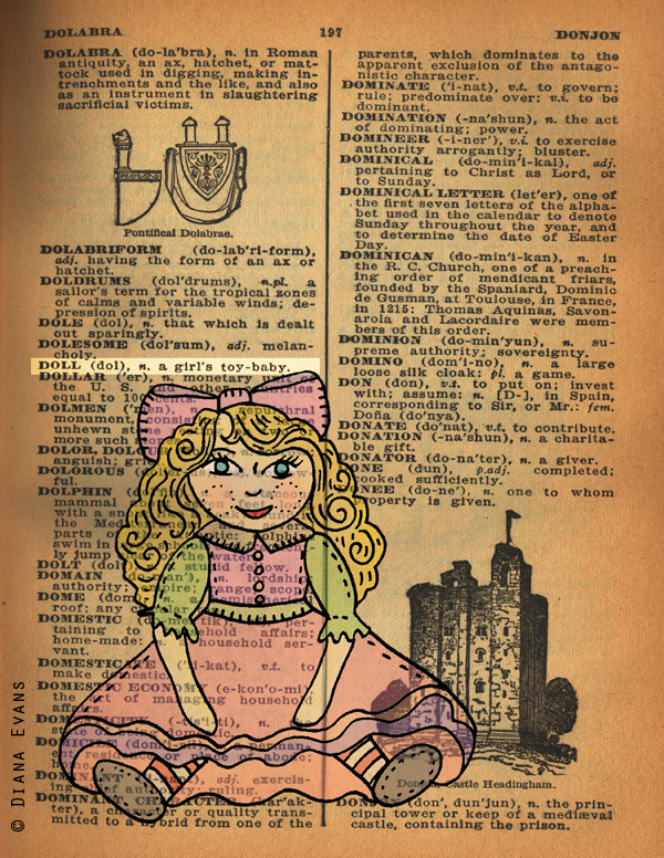 1940s dictionary page doll 2