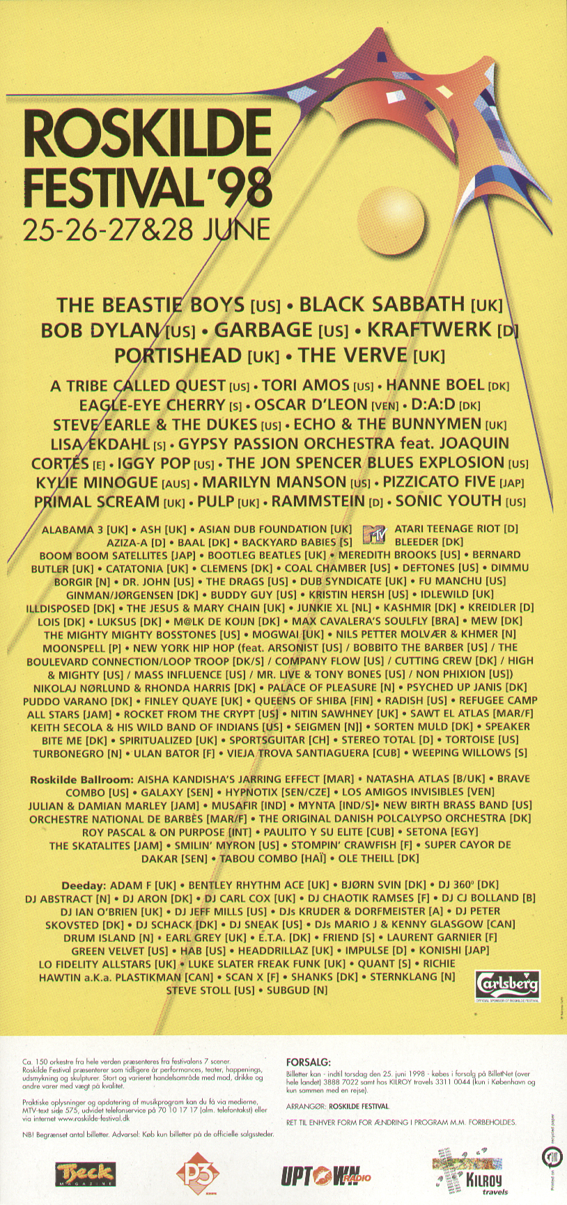 mistænksom Tung lastbil Layouten Roskilde Festival - Roskilde Festival '98 Large poster:  http://farm6.static.flickr.com/5108/5576232527_38c02c0cef_o.jpg | Facebook