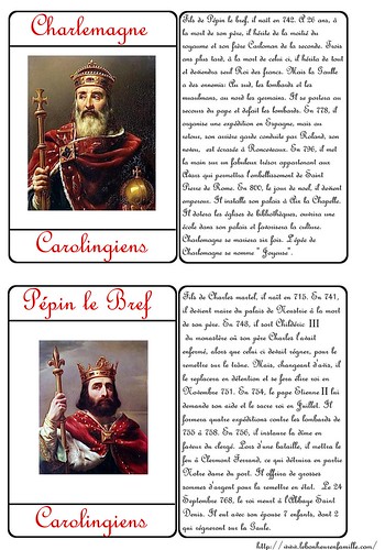 carte rois  Charlemagne pépin le bref