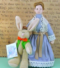 Beatrix Potter and Peter Miniature Art Doll