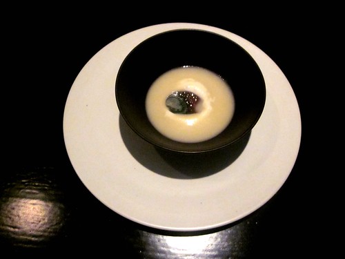 Benu - San Francisco - April 2011 - Thousand Year Old Quail Egg, Ginger with Almond Foam