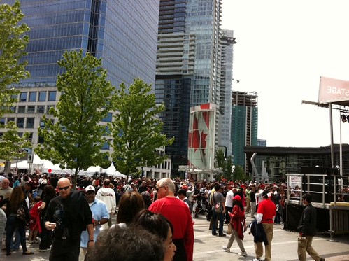 Pretty packed outside Canada Place #happycanadaday