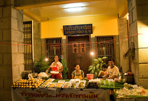 Family selling Mango and Sticky Rice