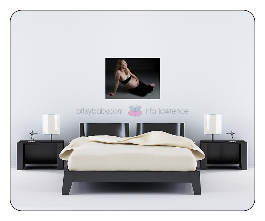maternity photography canvas bedroom