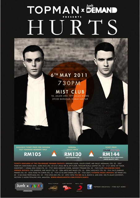 HURTS POSTER LIVE IN KL