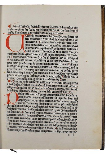 Title incipit of Jacobus de Theramo: Consolatio peccatorum, seu Processus Belial