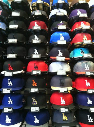 Red La Dodgers Hat. on red work La dodgers hat