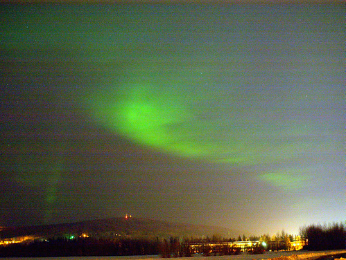 Small Aurora Over Town