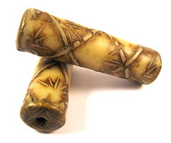 Bamboo Textured Cylinder Focal Beads