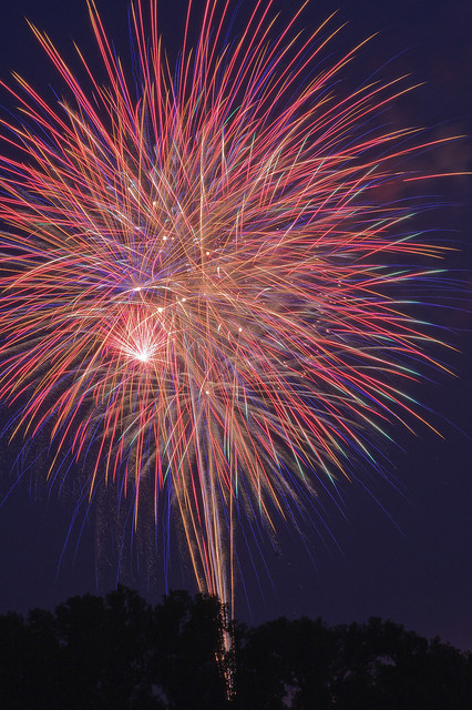 Fireworks, near Jefferson Barracks Park, in Lemay, Missouri, USA - 1