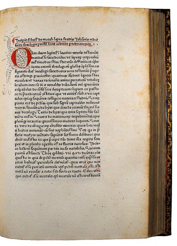 Decorated initial in Nider, Johannes: De morali lepra