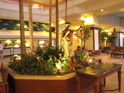 the hotel lobby