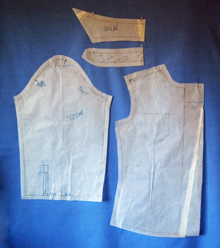 Blouse pattern pieces example