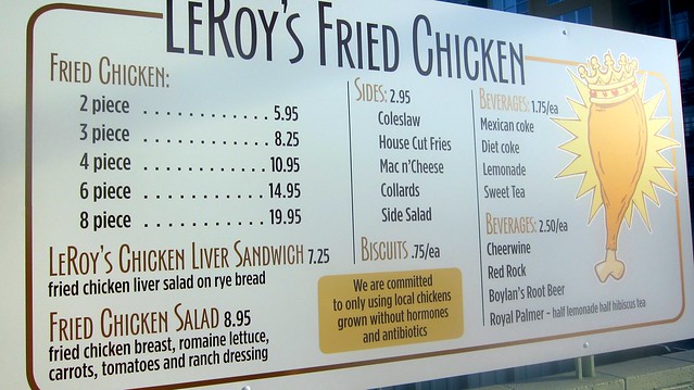 leroy's fried chicken menu
